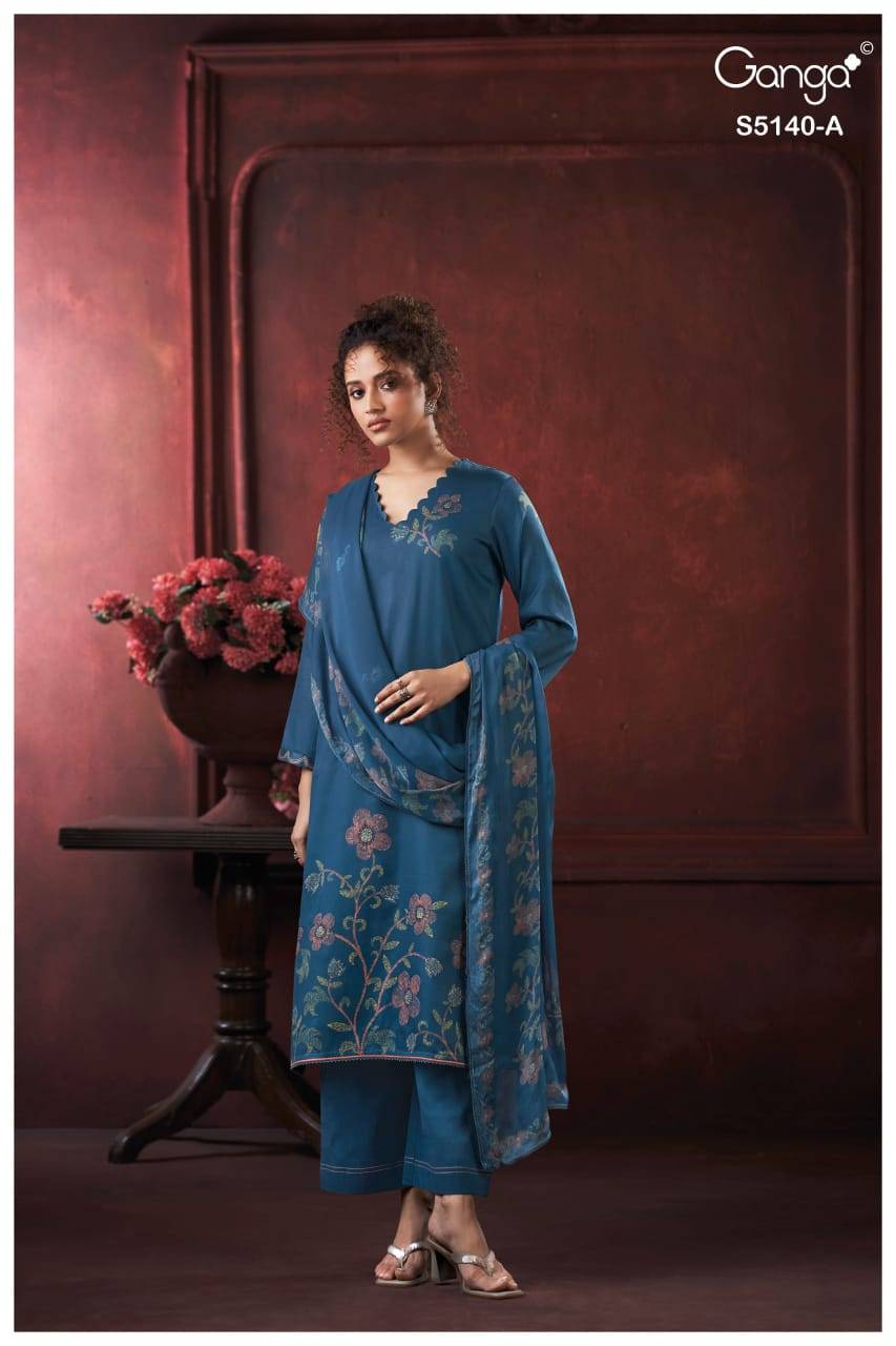 ROMINA 5140 SERIES BY GANGA FASHION Beautiful Colourful COTTON SATIN Dresses At Wholesale Price
